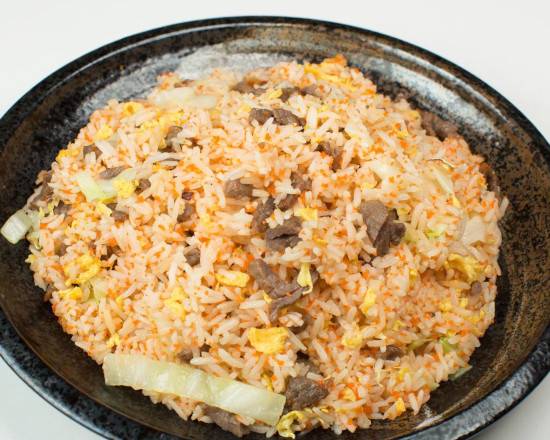 Japanese Masago and Beef Fried Rice 明太子牛肉炒飯